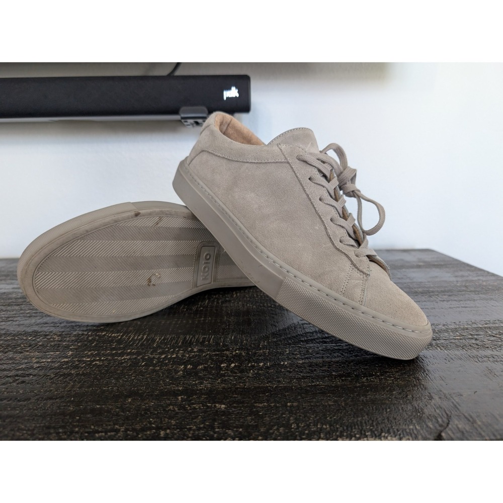 KOIO Capri Leather Sneakers Italian Suede Shoe Light Grey Men Sz EU 42 US 9
